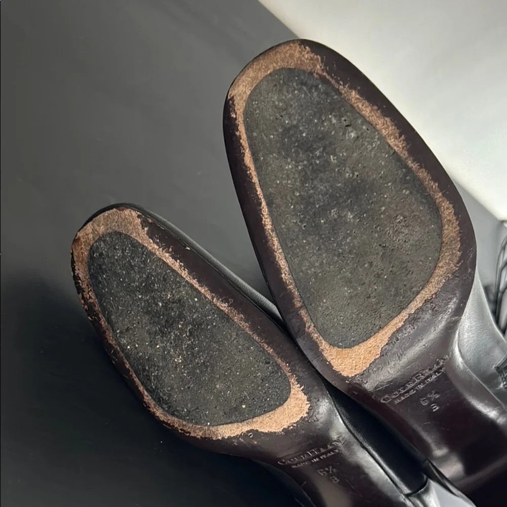Cole Haan Vintage Leather Black Heeled Mid-Calf Boots Made in Italy - Picture 5 of 15